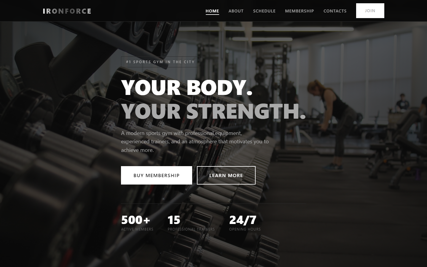 IRONFORCE gym website preview